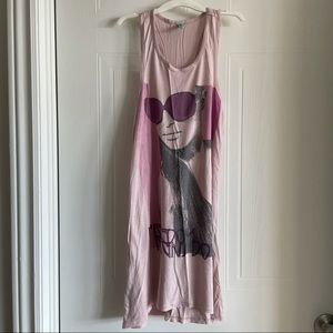 Benetton Dusty Pink Racerback Graphic Tunic